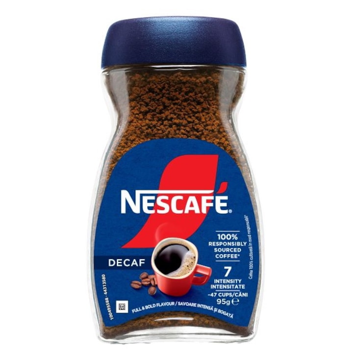 Разтворимо кафе, NESCAFÉ Decaf, Безкофеиново, Стъклен буркан, 95g