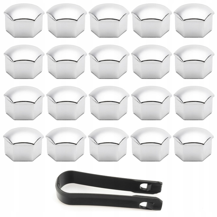 Capace De Suruburi, Fabricat Din Plastic ABS, Potrivit Pentru Modele Universale, Protejeaza Suruburile De Murdarie, Dimensiune 21 mm, Argintiu - Cromat