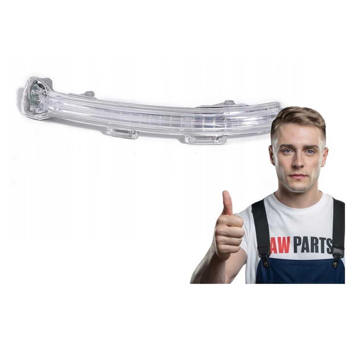 Semnalizare Pentru O Oglinda Laterala Dreapta, Compatibil Cu Volkswagen Golf VII, Plastic, Transparent