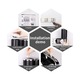 Dispenser triplu sapun lichid/gel de dus 500ml/segment, rosu inchis