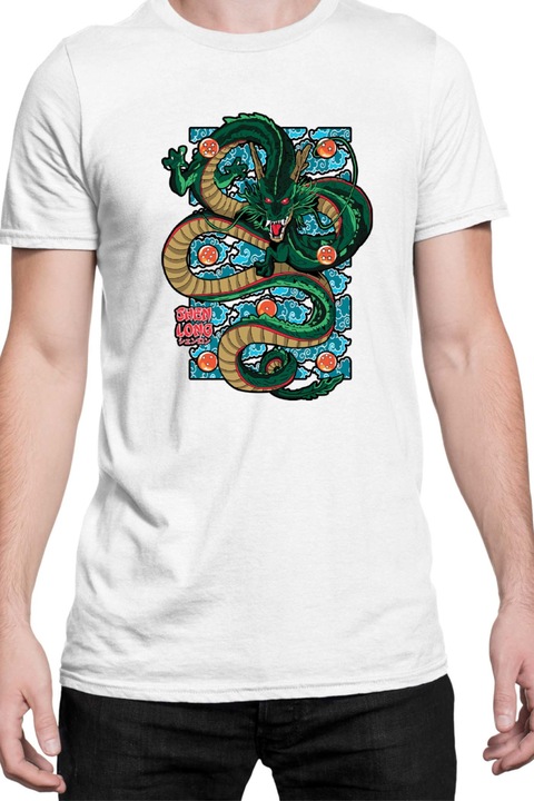 Férfi póló Japan Manga Anime Comics Animation Tralala DBZ Devine Dragon, Fehér