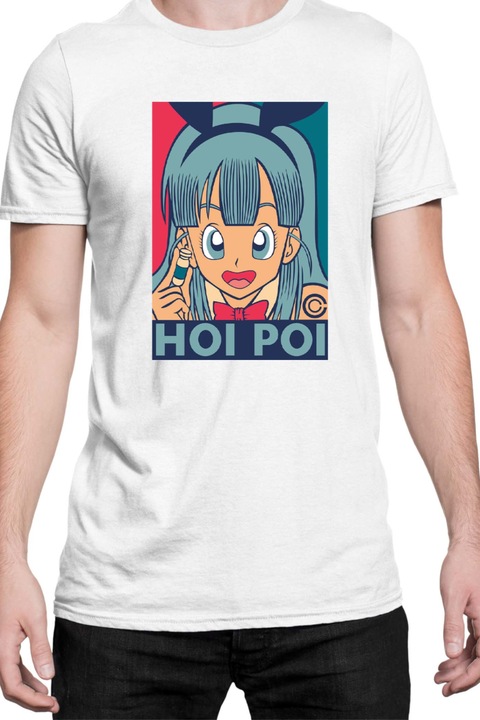 Férfi póló Japan Manga Anime Comics Animation Tralala DBZ Hoi Poi, Fehér