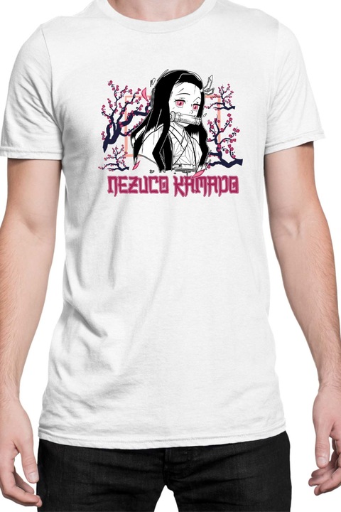 Férfi póló Japan Manga Anime Comics Animation Tralala Demon Slayer Beautiful Demon, Fehér