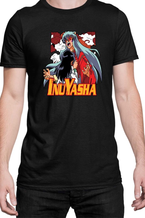 Férfi póló Japan Manga Anime Comics Animation Tralala Inuyasha, Fekete