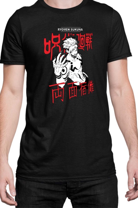 Férfi póló Japan Manga Anime Comics Animation Tralala Jujutsu Kaisen Ryomen Sukuna, Fekete