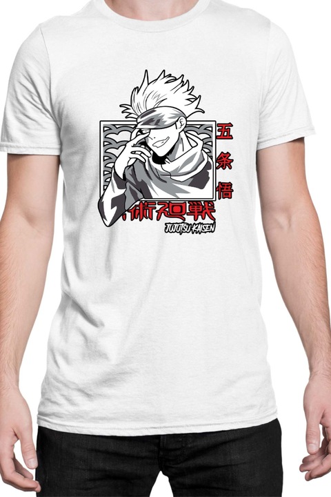 Férfi póló Japan Manga Anime Comics Animation Tralala Jujutsu Kaisen Teacher, Fehér