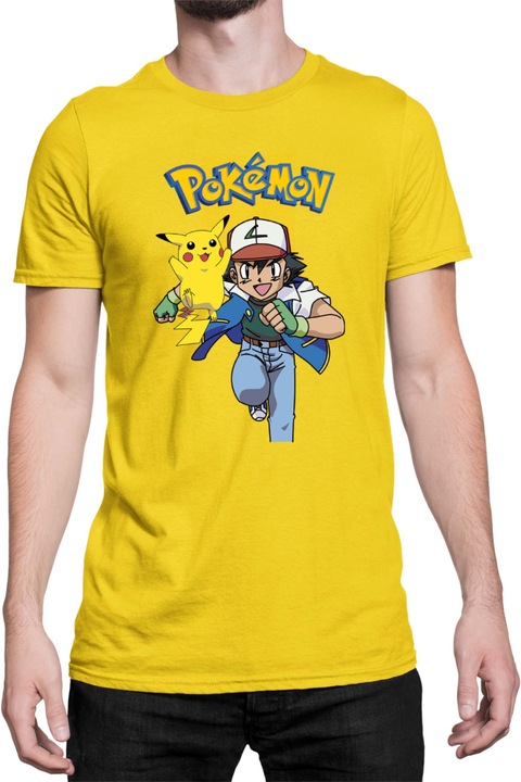 Férfi póló Japan Manga Anime Comics Tralala Pokemon 02, Sárga