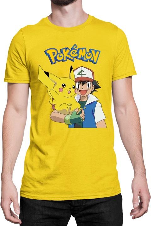 Férfi póló Japan Manga Anime Comics Tralala Pokemon 04, Sárga