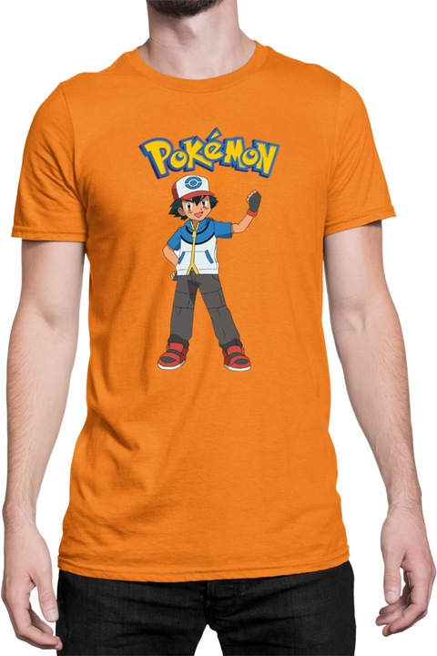 Férfi póló Japan Manga Anime Comics Tralala Pokemon 06, Narancssárga