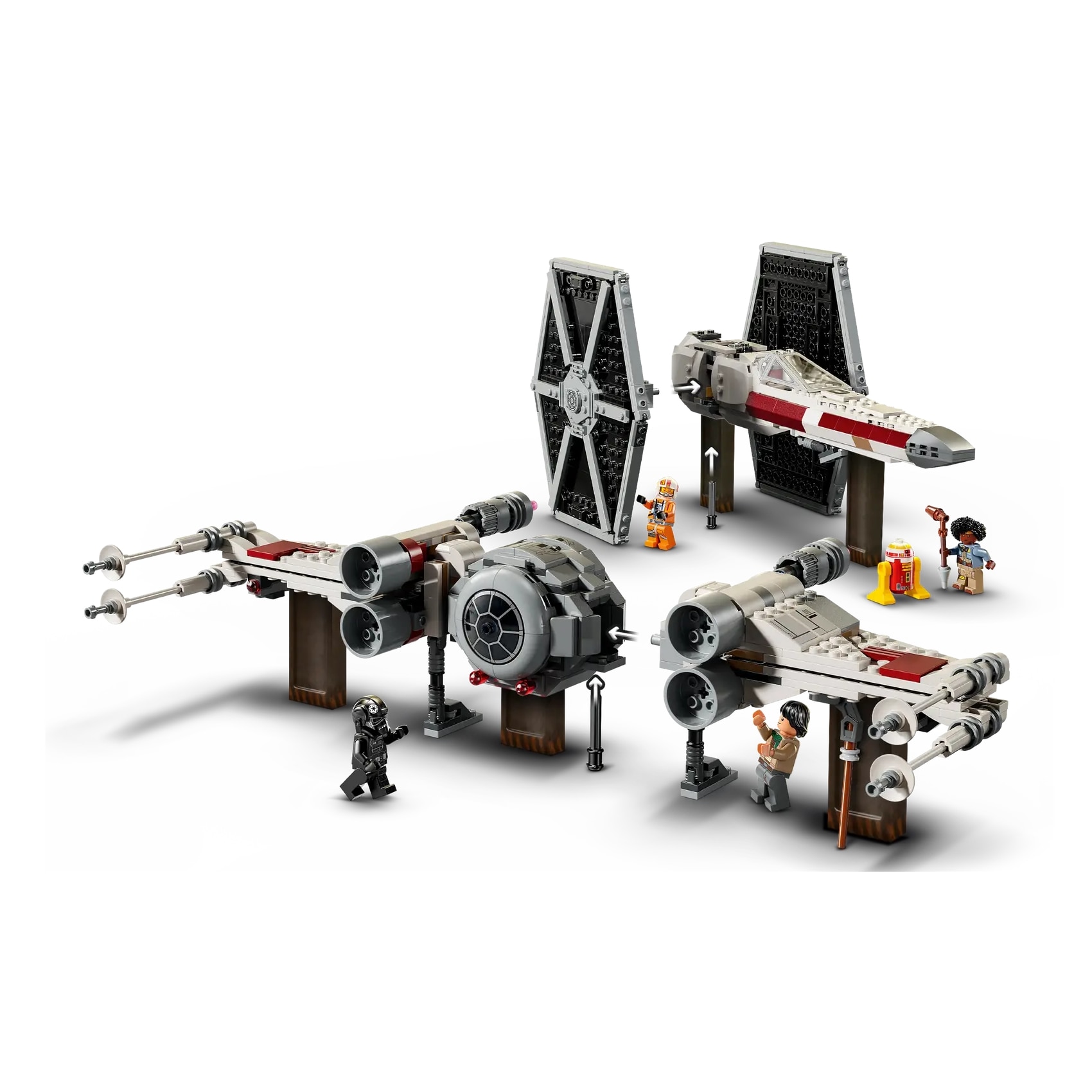 MINI GT ランドローバー　チームフランス　チームUK 2台セット Hibrid Tie Fighter si X-Wing, 9+ ani, 75393, Lego Star Wars : Bebe Tei