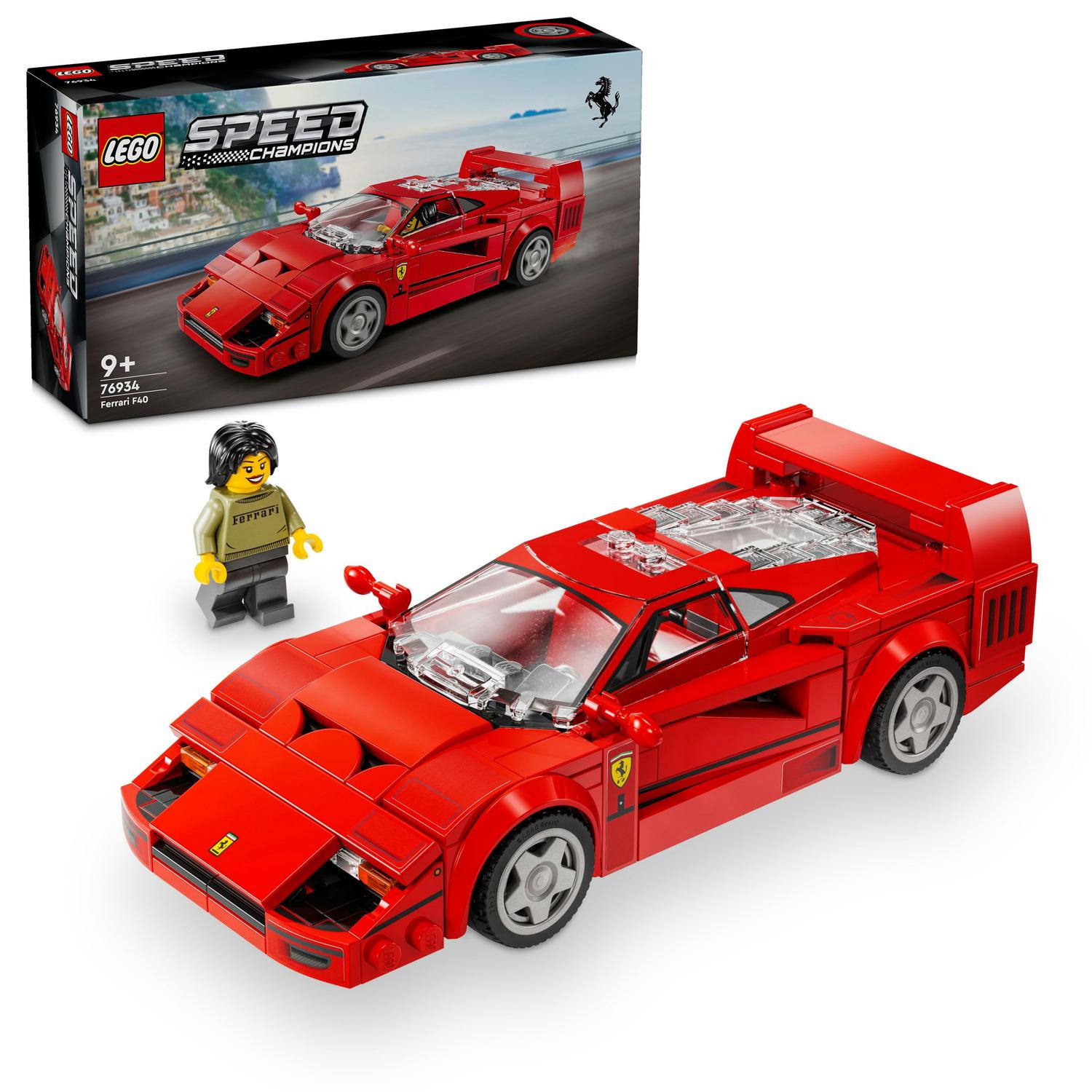 Set de constructie LEGO® Speed Champions - Supermasina Ferrari F40 76934, 318 piese, Jucarii pentru Copii, Masina de Jucarie pentru Copii, Jucarii pentru Baieti si Fete, Cadouri pe