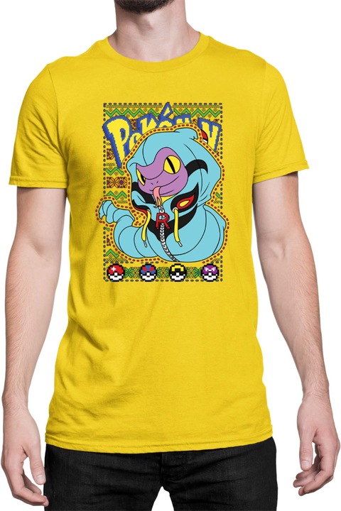 Férfi póló Japan Manga Anime Comics Tralala Pokemon Ekans 01, Sárga