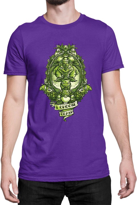 Férfi póló Japan Manga Anime Comics Tralala Pokemon I Choose Grass, Mályvaszín