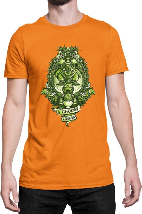 Férfi póló Japan Manga Anime Comics Tralala Pokemon I Choose Grass, Narancssárga