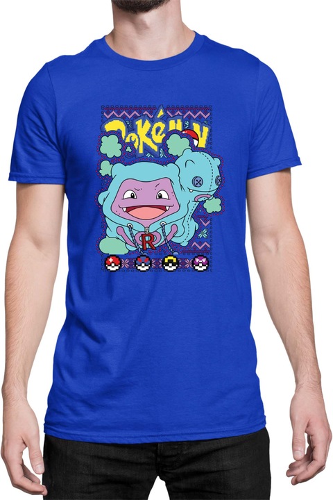 Férfi póló Japan Manga Anime Comics Tralala Pokemon Koffing 01, Kék