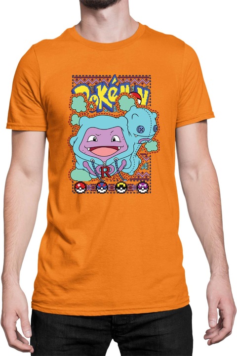 Férfi póló Japan Manga Anime Comics Tralala Pokemon Koffing 01, Narancssárga