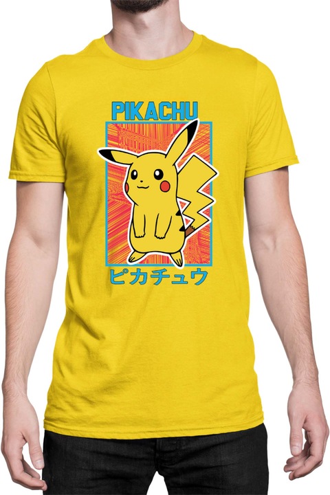 Férfi póló Japan Manga Anime Comics Tralala Pokemon Pikachu 04, Sárga