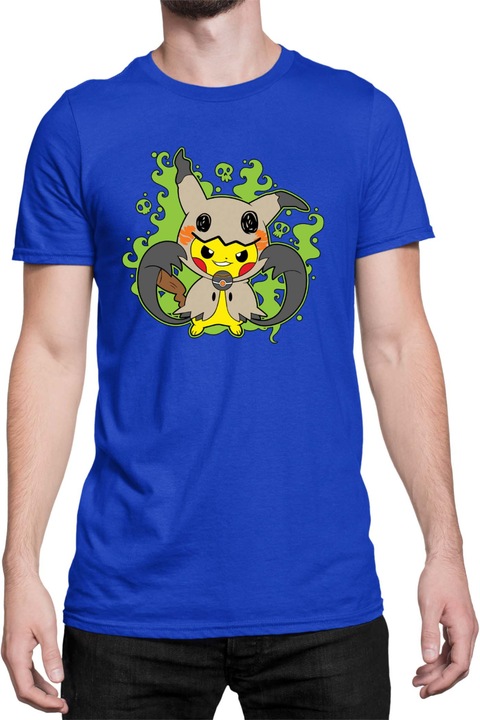 Férfi póló Japan Manga Anime Comics Tralala Pokemon Pikachu Halloween 03, Kék