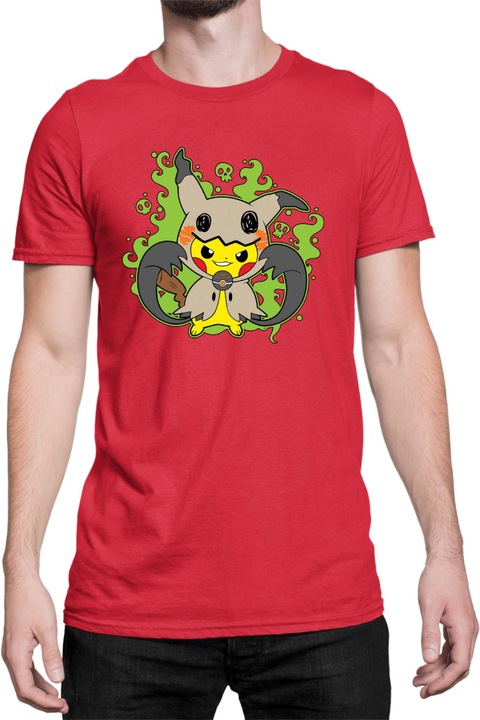 Férfi póló Japan Manga Anime Comics Tralala Pokemon Pikachu Halloween 03, Piros