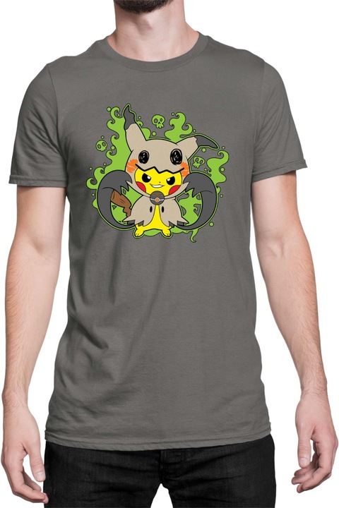Férfi póló Japan Manga Anime Comics Tralala Pokemon Pikachu Halloween 03, Sötétszürke