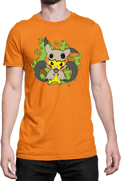 Férfi póló Japan Manga Anime Comics Tralala Pokemon Pikachu Halloween 03, Narancssárga