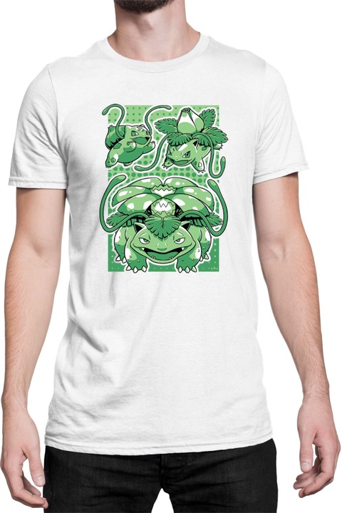 Férfi póló Japan Manga Anime Comics Tralala Pokemon Valvasor, Fehér