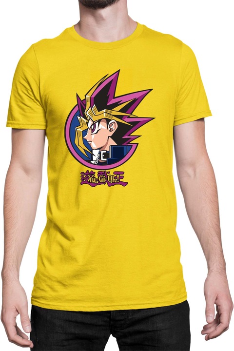 Férfi póló Japan Manga Anime Comics Tralala Yu Gi Oh 02, Sárga
