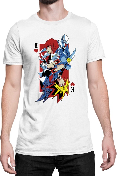 Férfi póló Japan Manga Anime Comics Tralala Yu Gi Oh 05, Fehér