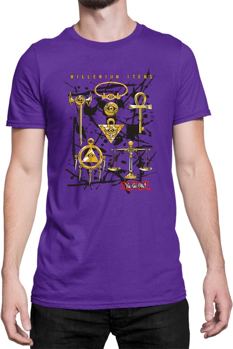 Férfi póló Japan Manga Anime Comics Tralala Yu Gi Oh 07, Mályvaszín