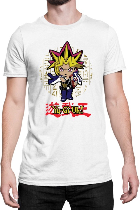 Férfi póló Japan Manga Anime Comics Tralala Yu Gi Oh 10, Fehér