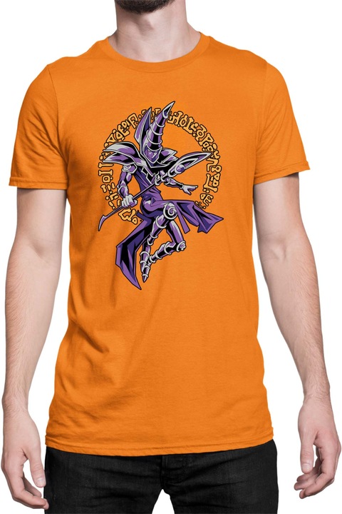 Férfi póló Japan Manga Anime Comics Tralala Yu Gi Oh Dark Magician, Narancssárga
