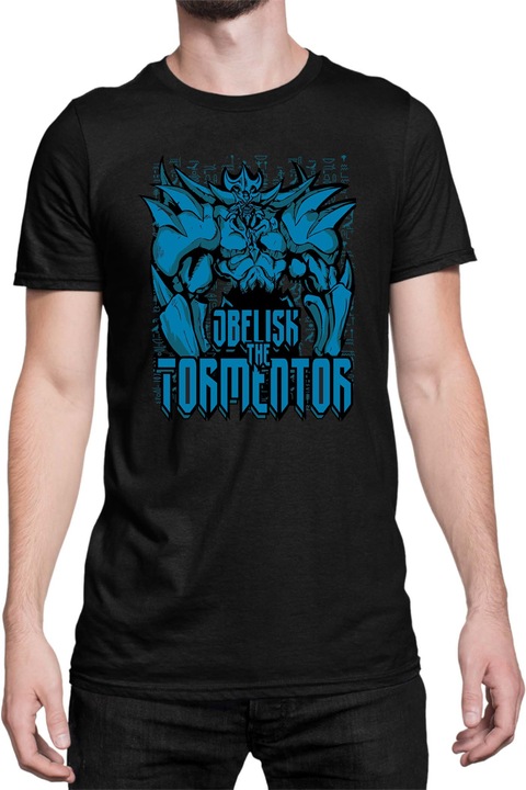 Férfi póló Japan Manga Anime Comics Tralala Yu Gi Oh Obelisk The Tormentor, Fekete