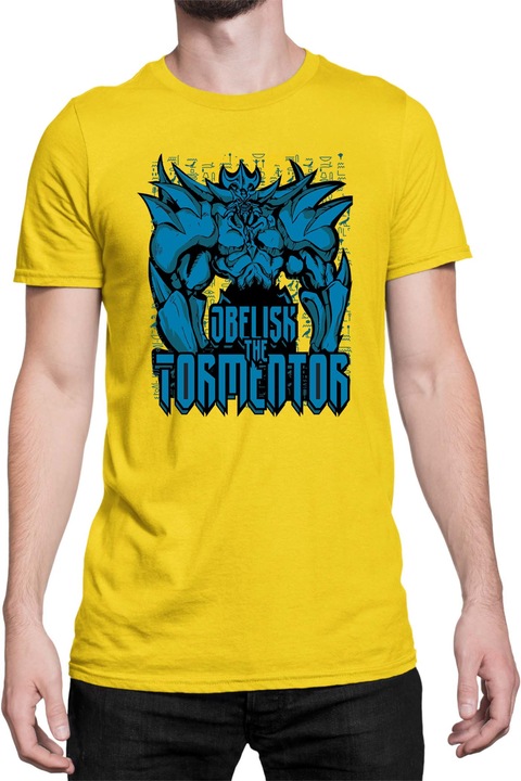 Férfi póló Japan Manga Anime Comics Tralala Yu Gi Oh Obelisk The Tormentor, Sárga