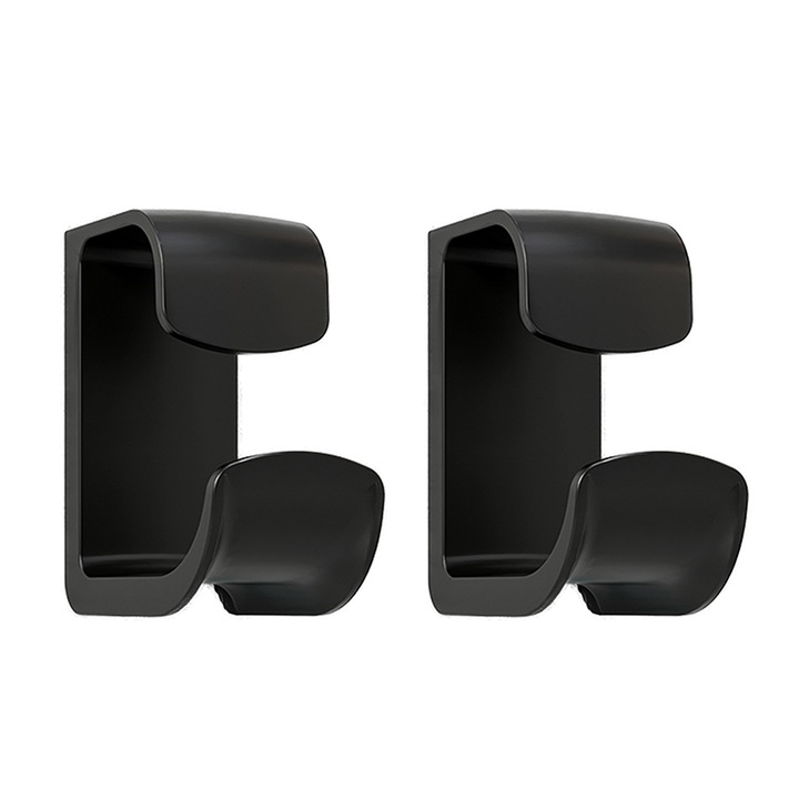 Suport de baie pentru lavoar, adeziv, negru, set 2 bucati, 7x7x7cm