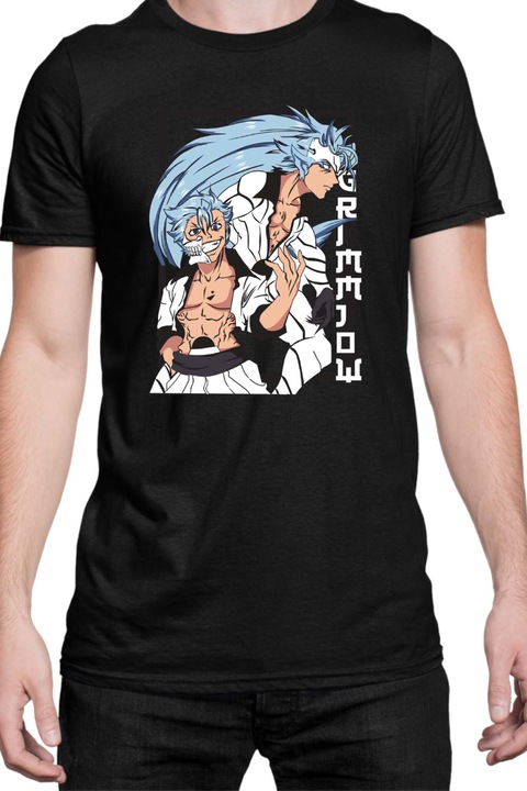 Férfi póló Manga Japan Anime Comics Animation Tralala Bleach Grimmjow, Fekete