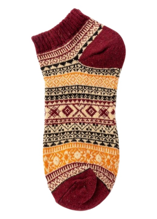 Set 5 perechi, Sosete, sosete scurte, pentru barbati, bumbac, respirabile casual, Rosu, model multicolor fashion, marimea 36-44 EU, CoziSox