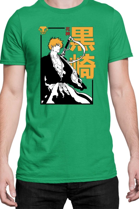 Tricou barbati Manga Japan Anime Comics Animation Tralala Bleach Shinigami, Verde, S