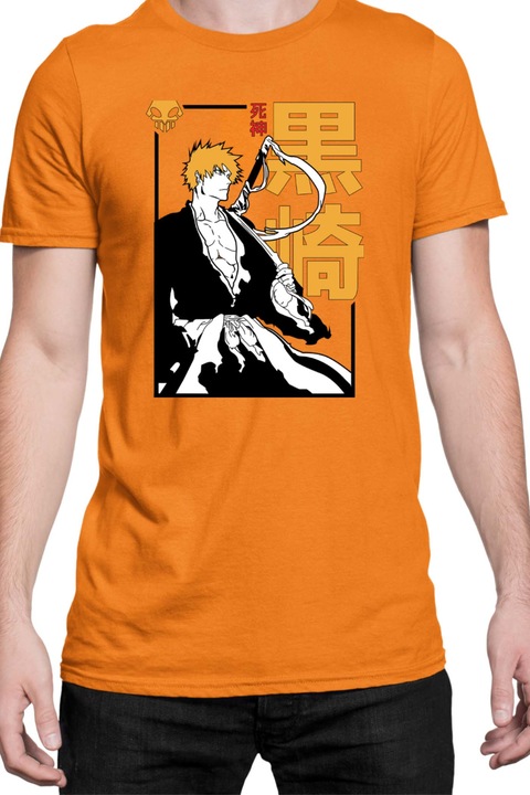 Tricou barbati Manga Japan Anime Comics Animation Tralala Bleach Shinigami, Portocaliu, S