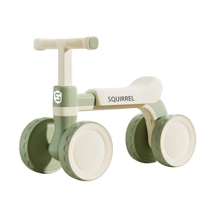Велосипед за баланс, Squirrel, 12", зелено/кремаво