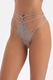DAGI, Chiloti tanga de dantela cu talie inalta, Gri deschis
