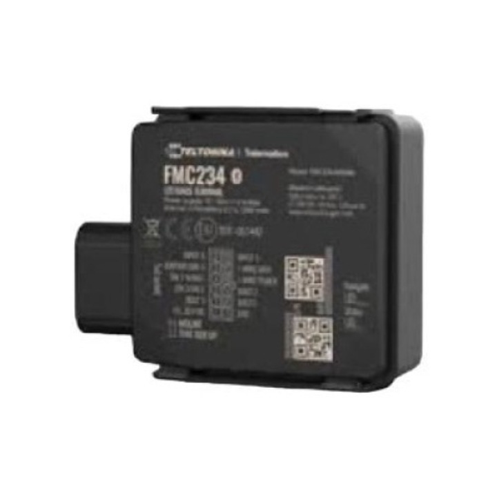 GPS Tracker FMC234, Teltonika, LTE / 2G / GNSS / Bluetooth, 1000 mAh, 3 A, 10–30 V DC, 165 dBM, IP67, 70.5 x 67 x 25.6 mm, Negru