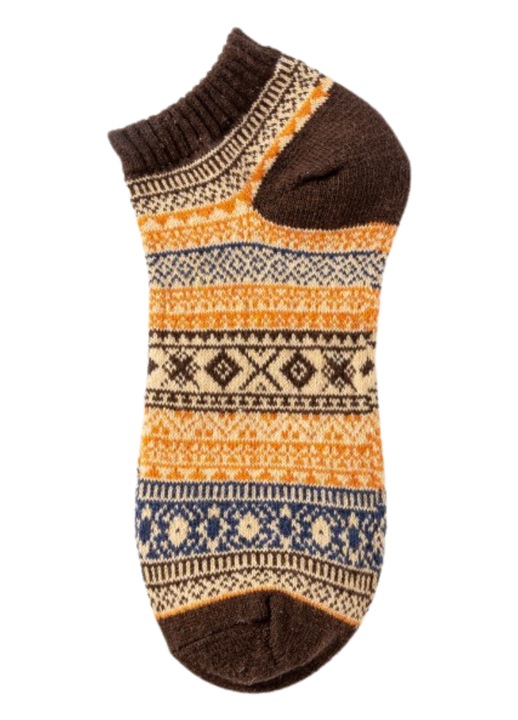 Set 5 perechi, Sosete, sosete scurte, pentru barbati, bumbac, respirabile casual, model multicolor fashion, CoziSox, Galben, 36-44