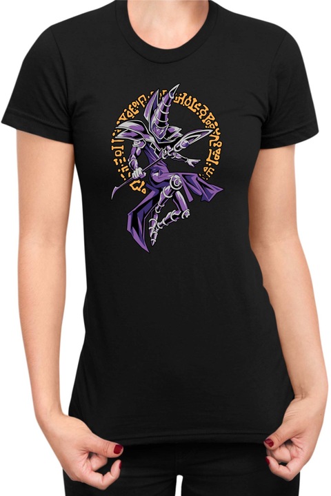 Női póló Japan Manga Anime Comics Tralala Yu Gi Oh Dark Magician, Fekete