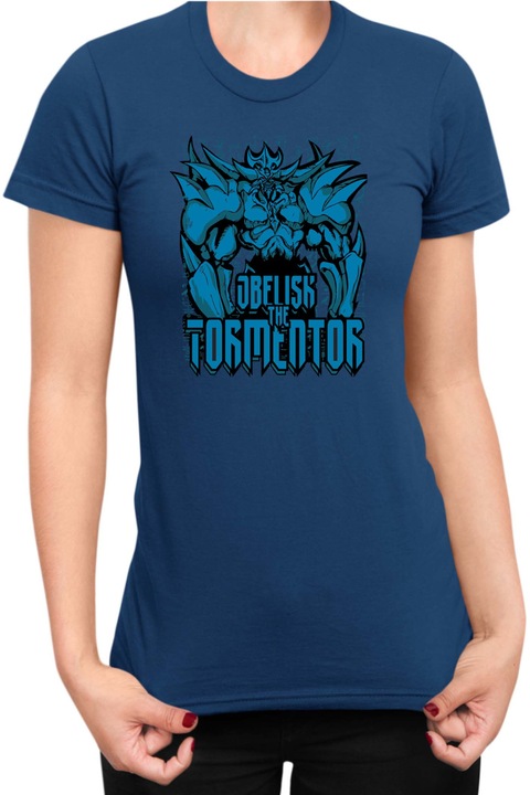 Női póló Japan Manga Anime Comics Tralala Yu Gi Oh Obelisk The Tormentor, Tengerészkék