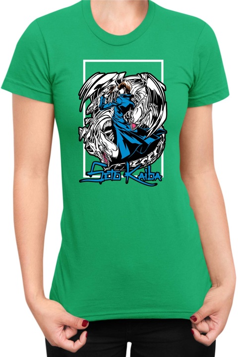 Női póló Japan Manga Anime Comics Tralala Yu Gi Oh Seto Kaiba, Zöld