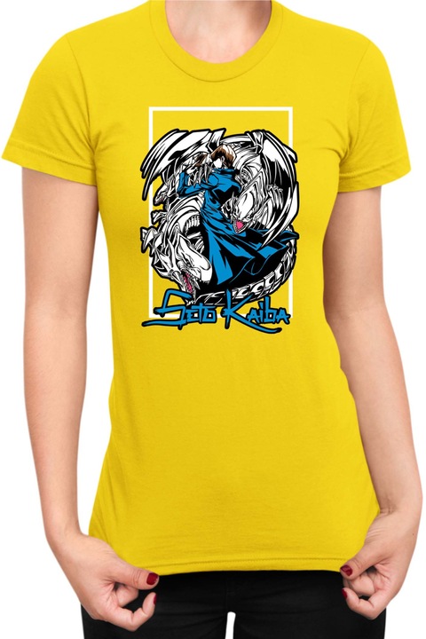 Női póló Japan Manga Anime Comics Tralala Yu Gi Oh Seto Kaiba, Sárga