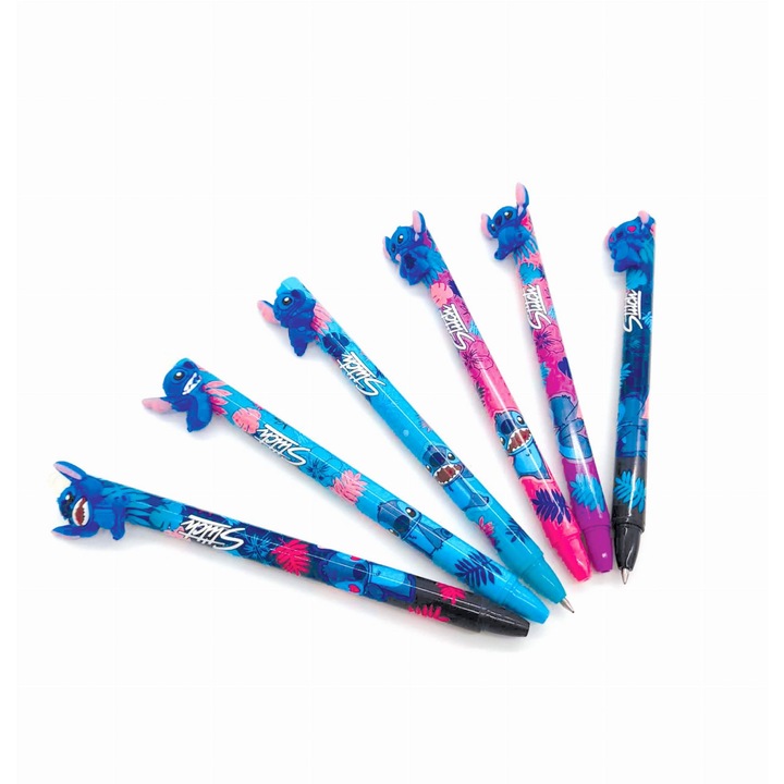 6 db törölhető toll készlet, CoolPack, Stitch, 0,5 mm, kék