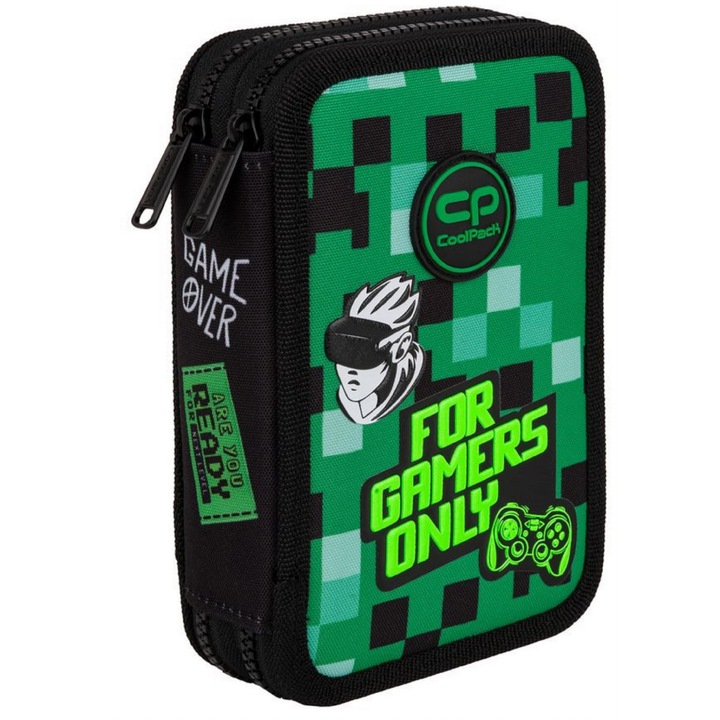Моливник с двойна комплектация, CoolPack, Jumper 2 Game Zone, полиестер, 20x12.5x5cm