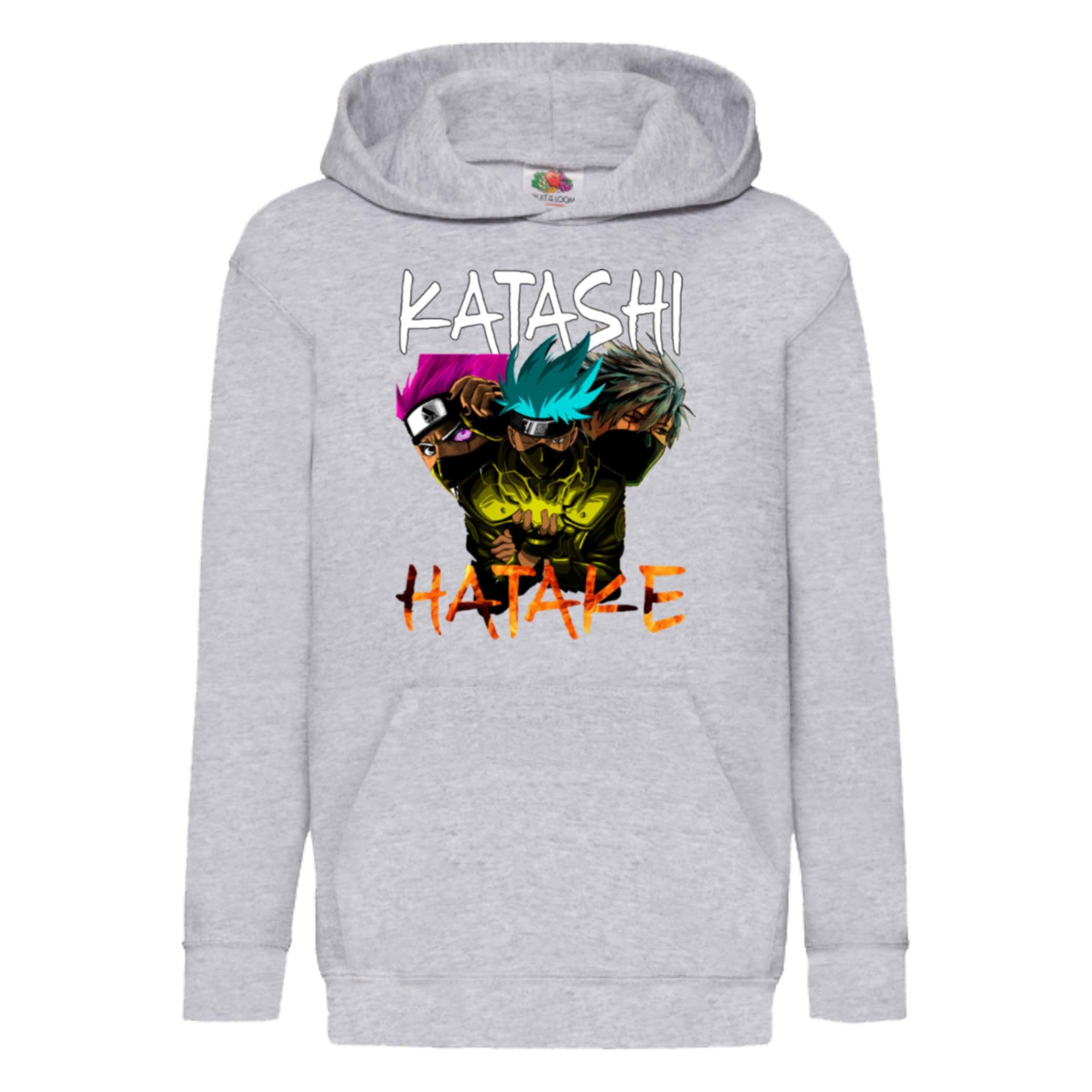 Hanorac copii Naruto Tralala Kakashi Hatake 09, Gri melange, 12-13