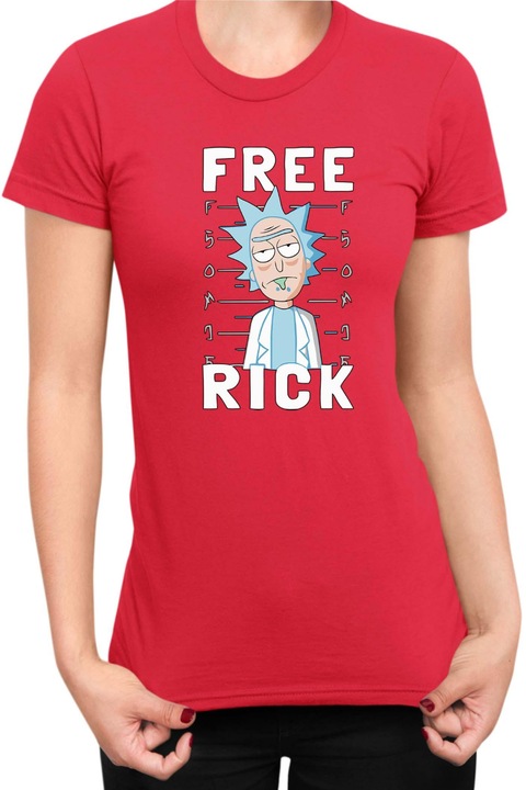 Tricou dama Rick and Morty Tralala Free Rick, Rosu, XL